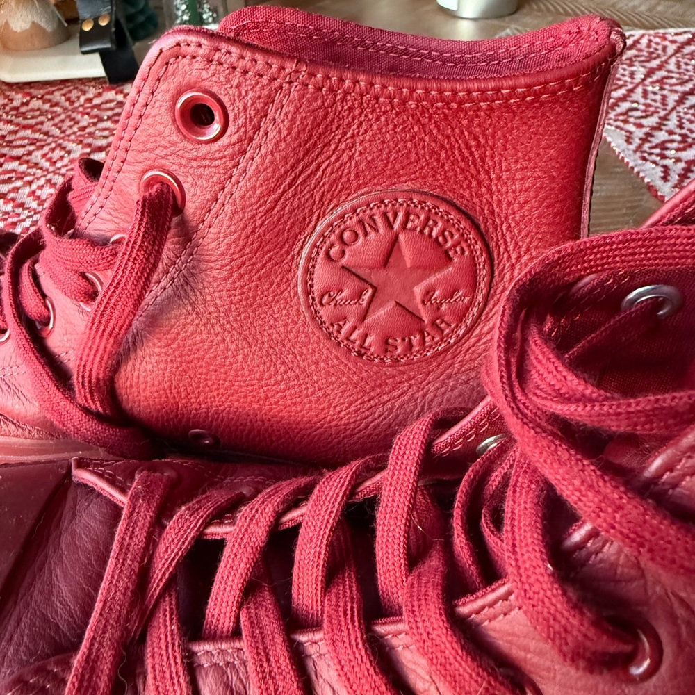 Converse Red Leather High-Tops